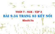 Bài 9.34 trang 83 Toán 7 Kết nối tri thức Tập 2